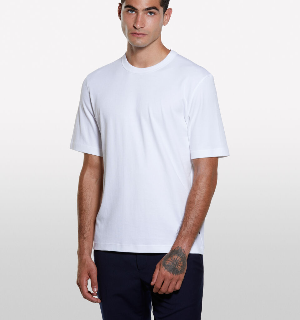 White regular fit t-shirt - men's short sleeve t-shirts - White | Sisley image number 3